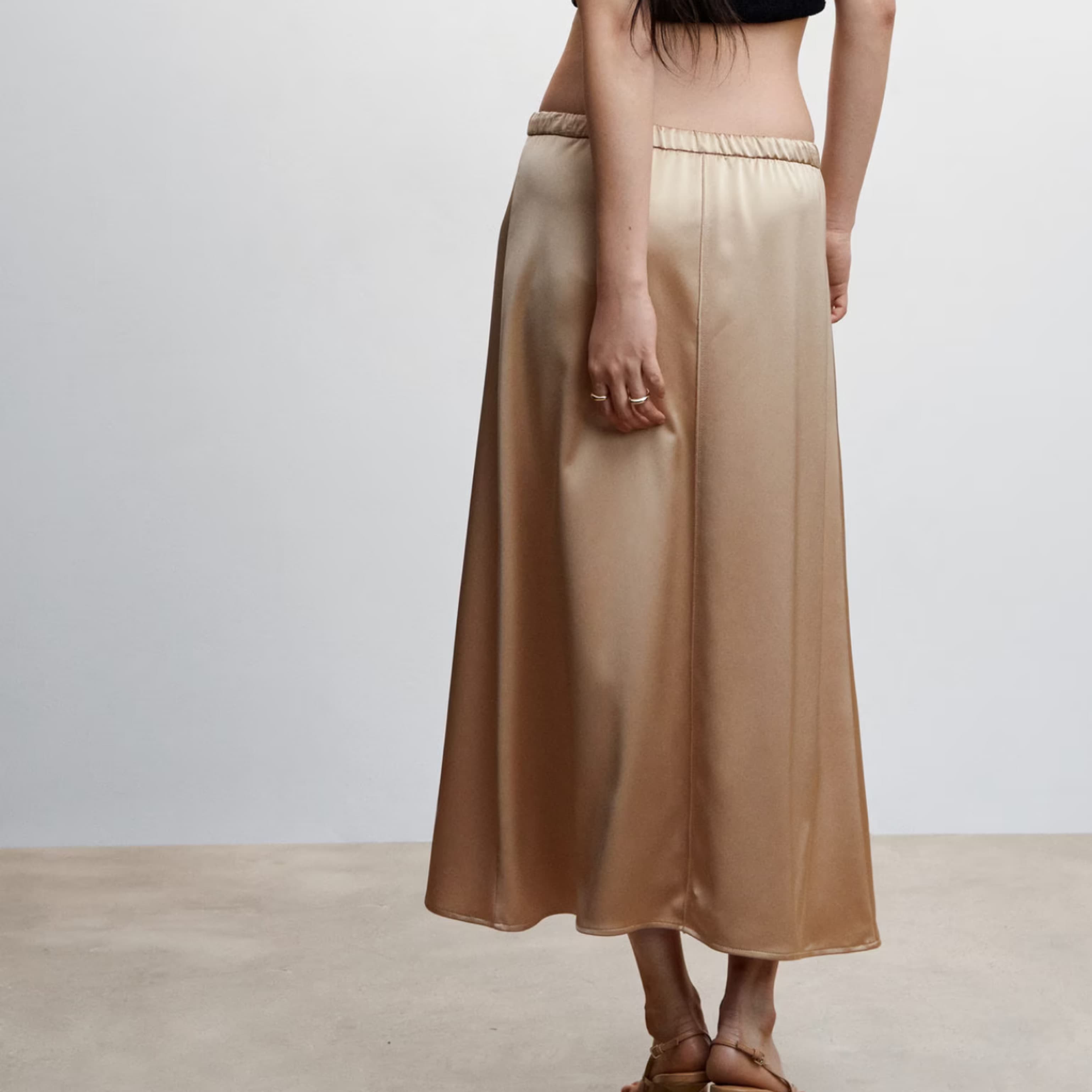 Beige Satin Skirt - Image 3