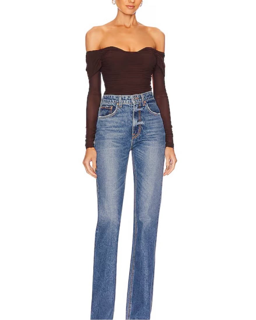 Sexy Brown Ruched Off-Shoulder Top - Image 3