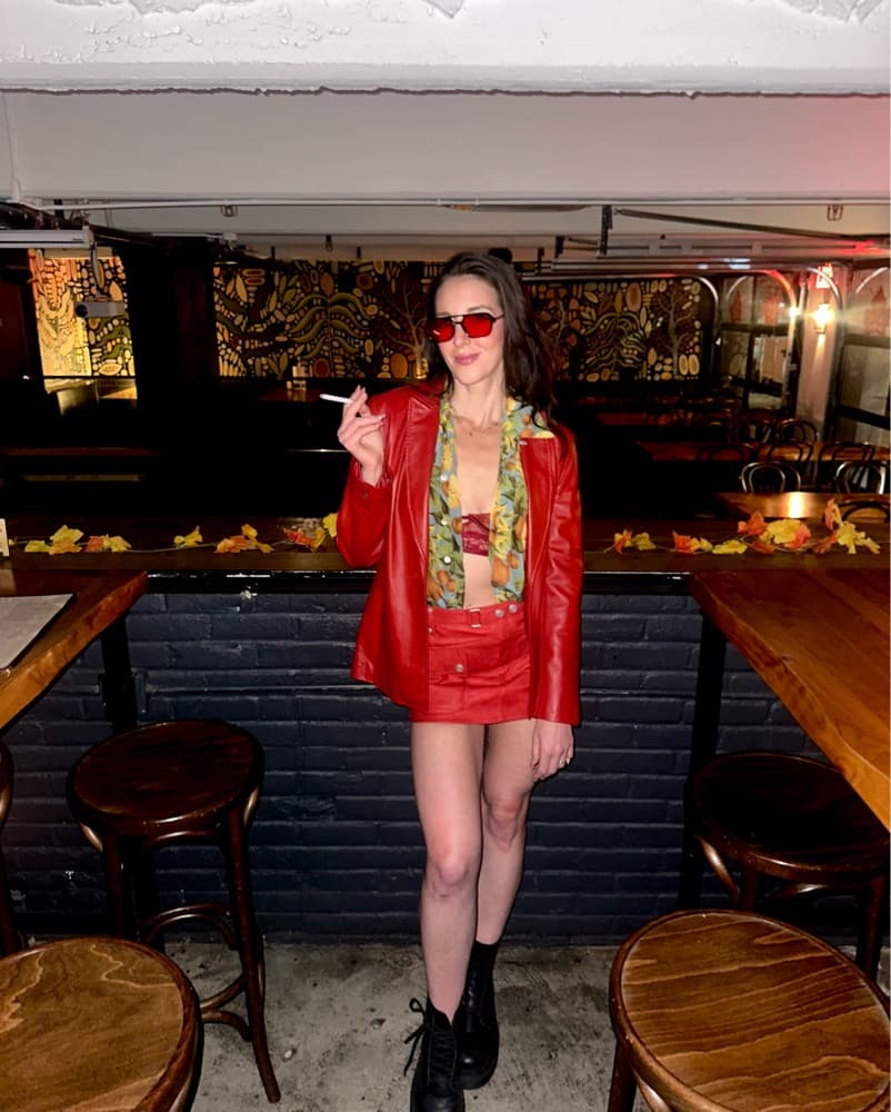 Vintage Y2K Red Luxe Leather Jacket - Image 1