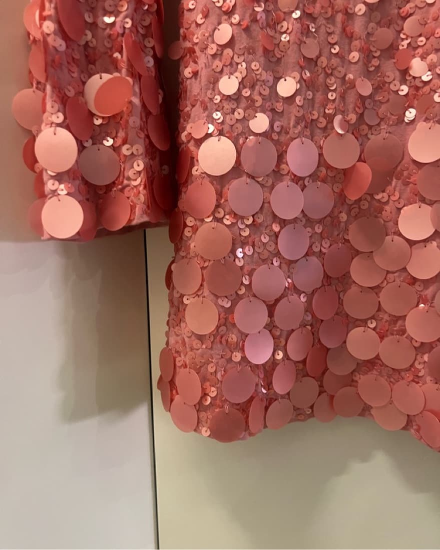 LoveShackFancy Pink Sequin Dress - Image 3
