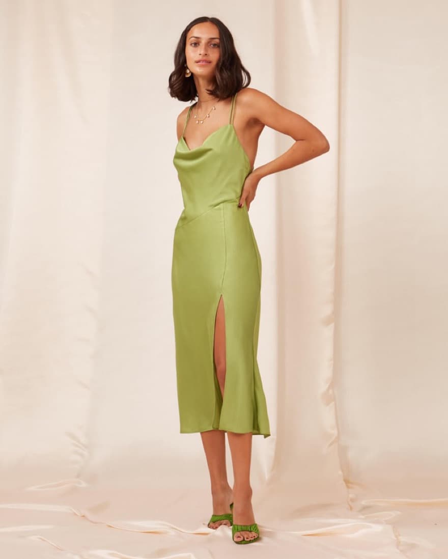 Finders Keepers Green Cowl Neck Dress - Image 1