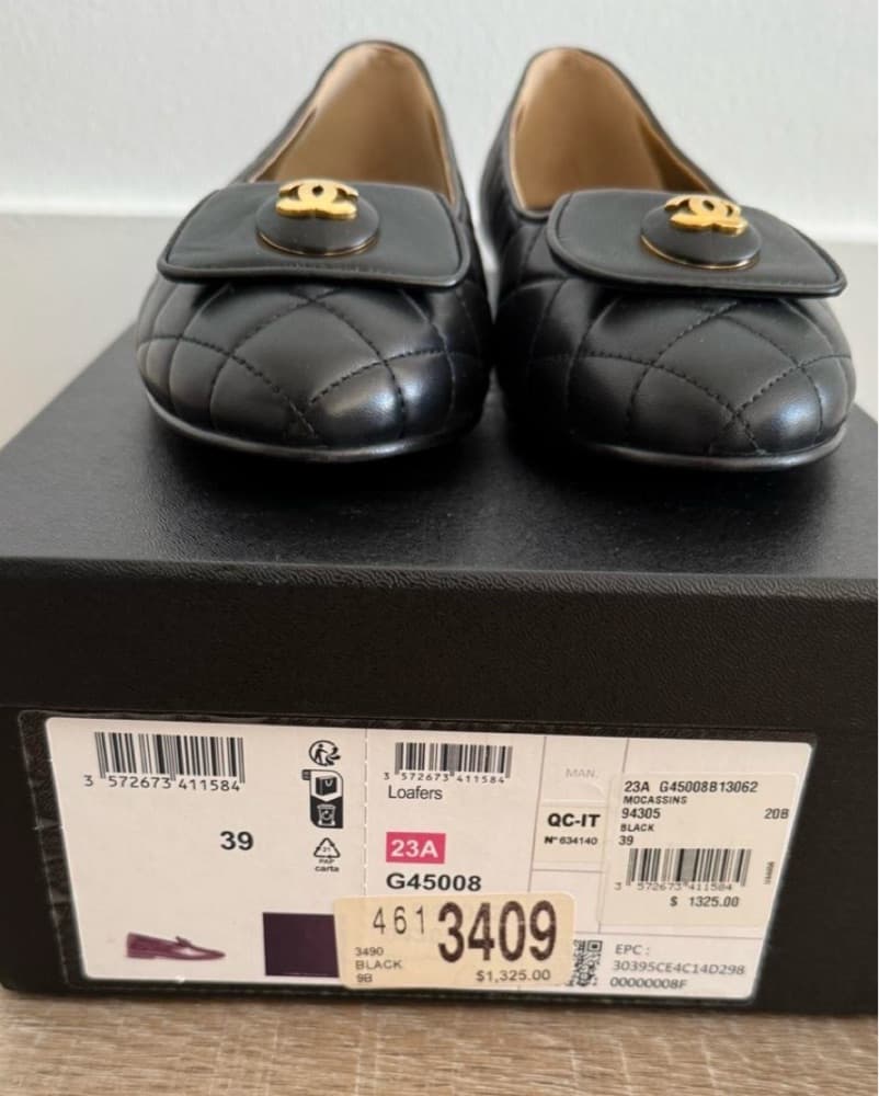 Black Chanel Ballerina Flats - Image 2
