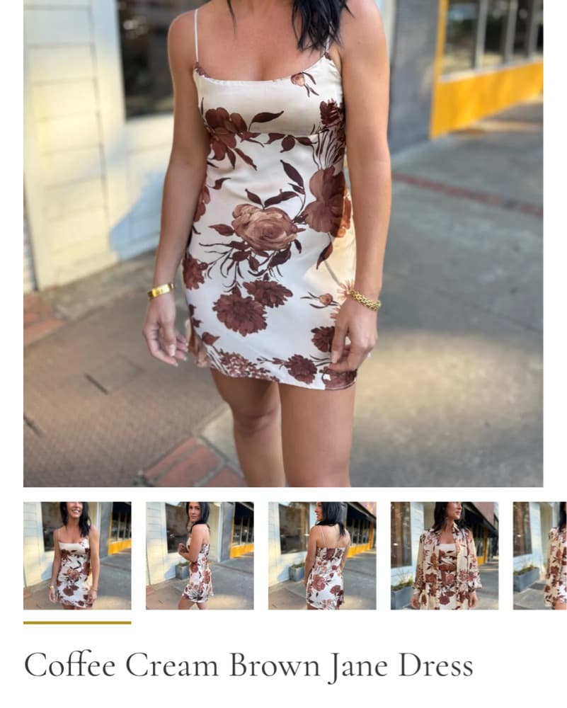 Coffee Cream Brown Jane Dress - Image 1