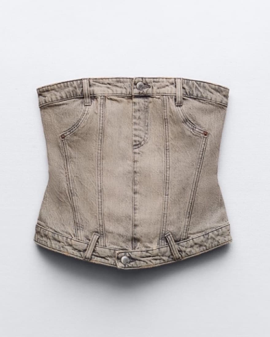 CORSET STYLE DENIM TOP ZARA - Image 2