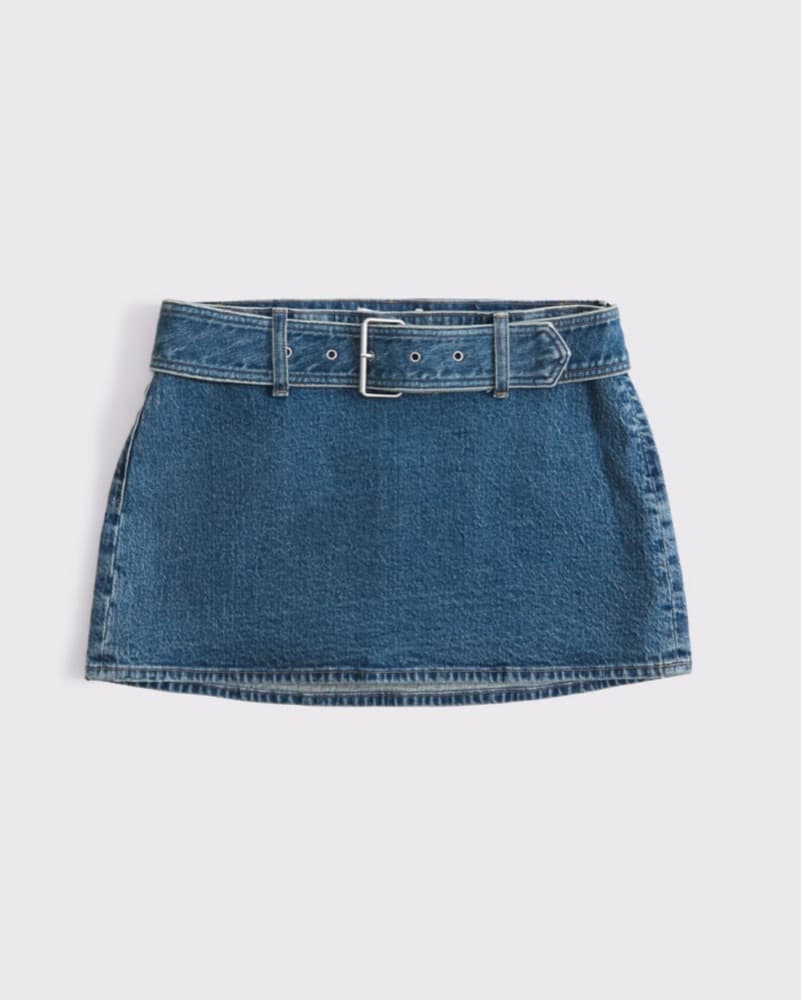  Abercrombie Belted Denim Mini Skort - Image 1