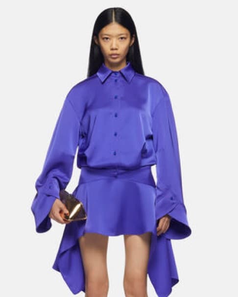 THE ATTICO Vivid Violet Satin Mini Dress - Image 3
