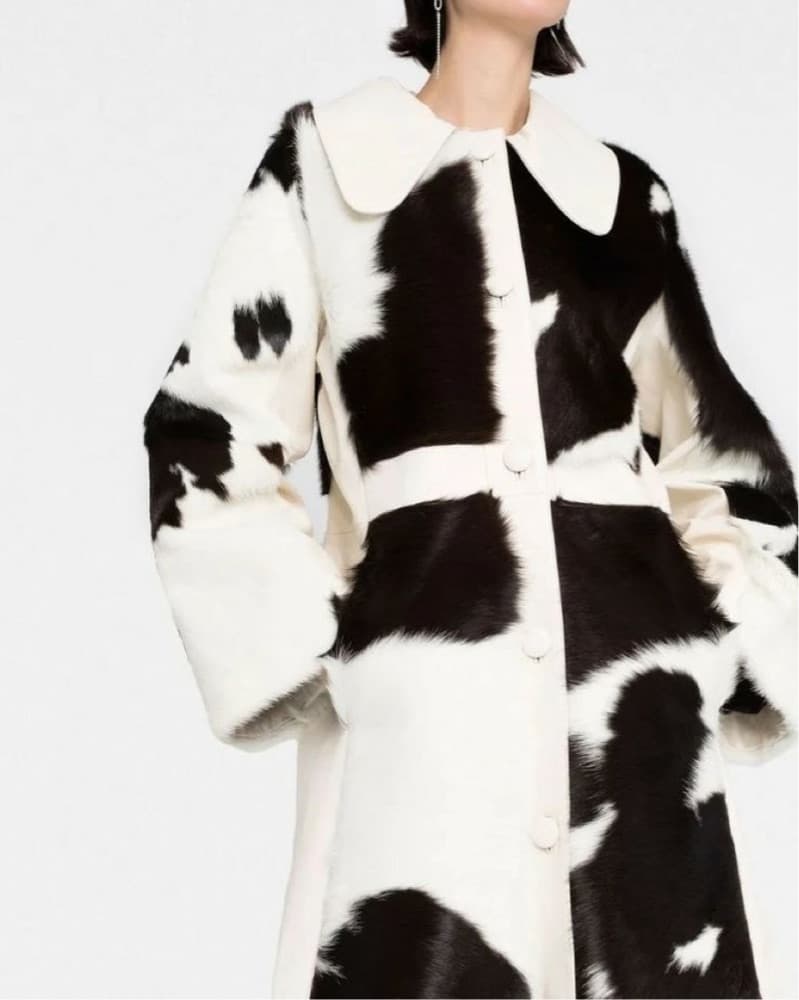 By Malene Birger Madalynn Cow Print Coat - Image 3
