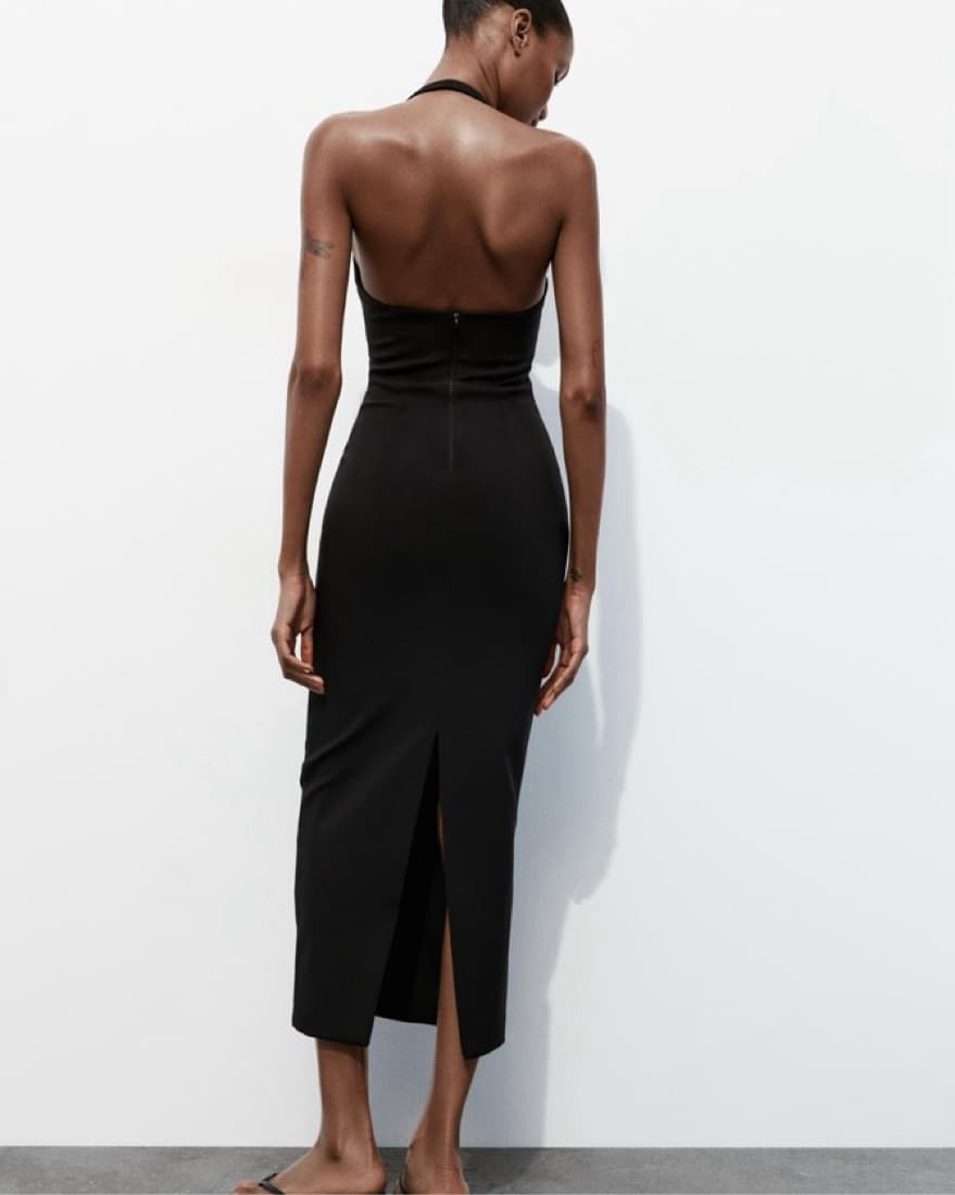 Zara Black Maxi Cutout Dress - Image 3