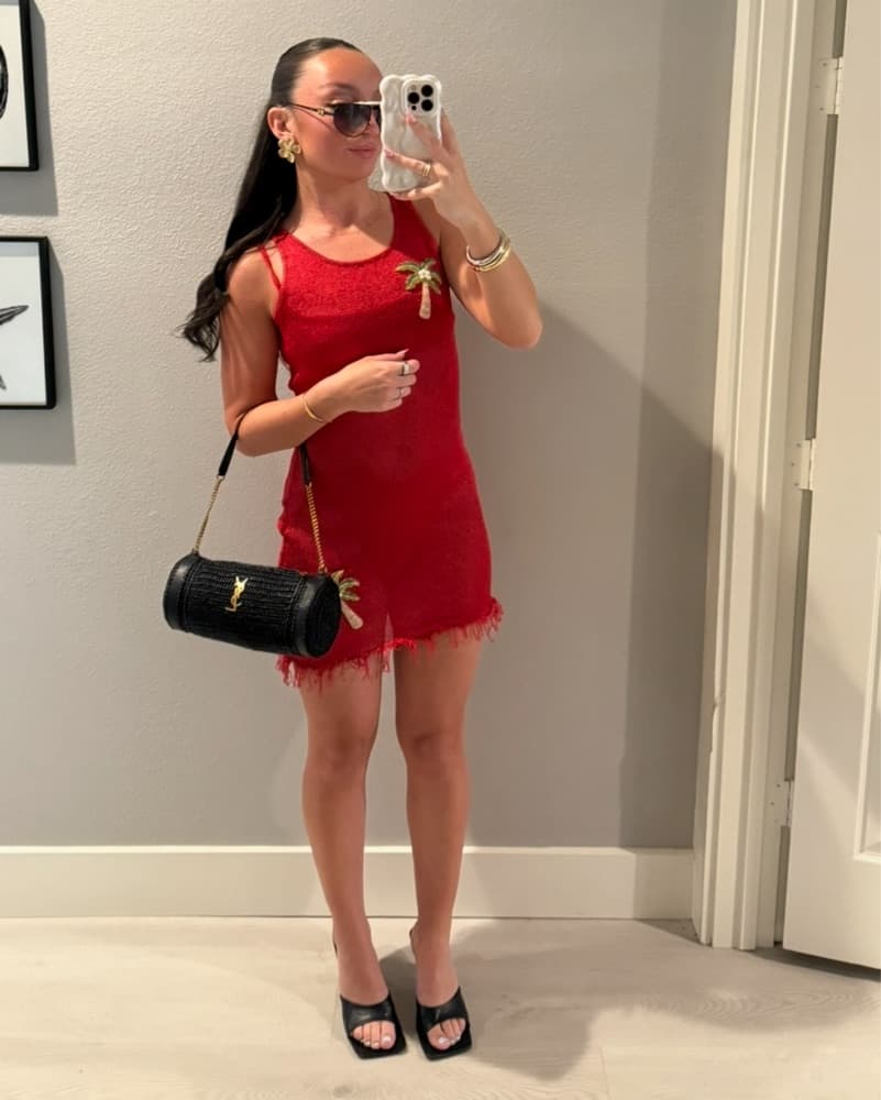 Wolfe Bay Red Palms Dress - Image 3