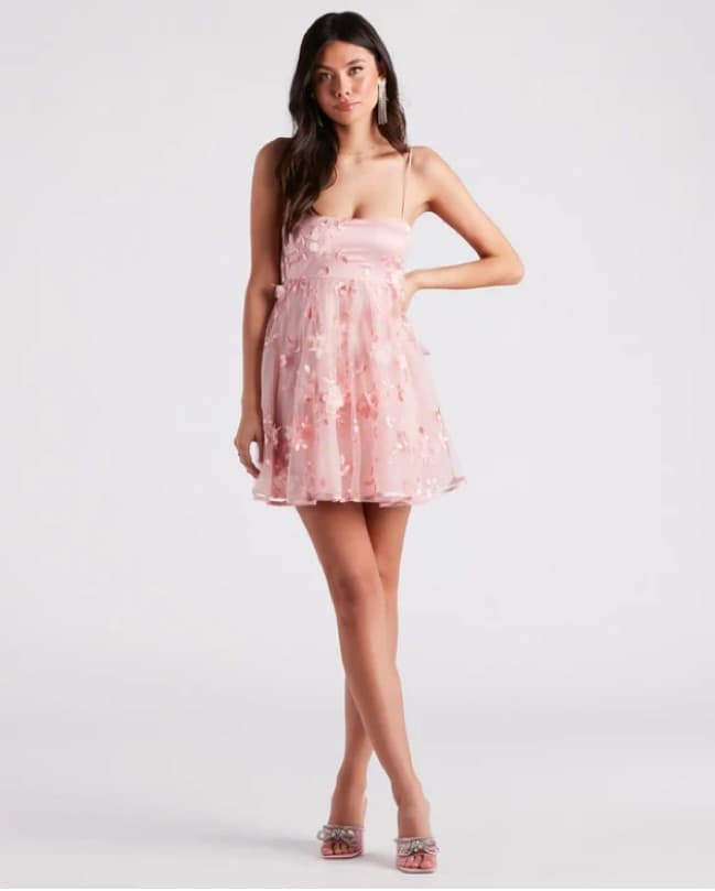 Blush Fairy Babydoll Tieback Dress - Image 1