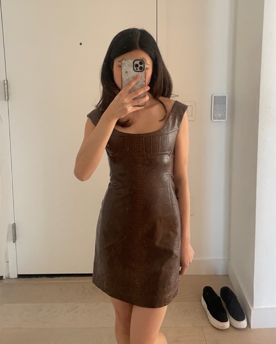 Miaou Brown Leather Dress  - Image 1