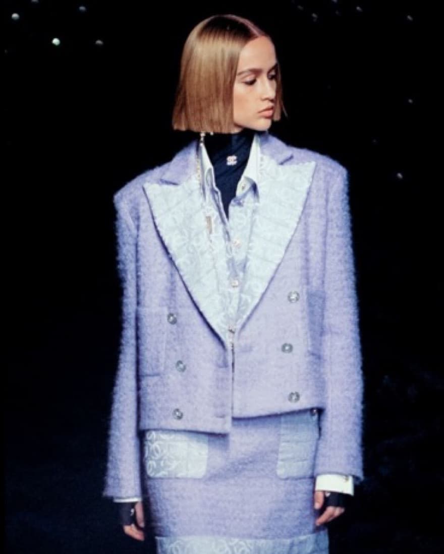 Purple Chanel Tweed Blazer - Image 2