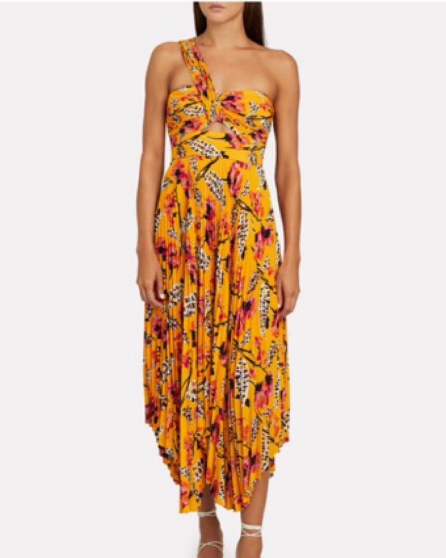 ALC Aurora Pleated One-shoulder Dress - Image 1