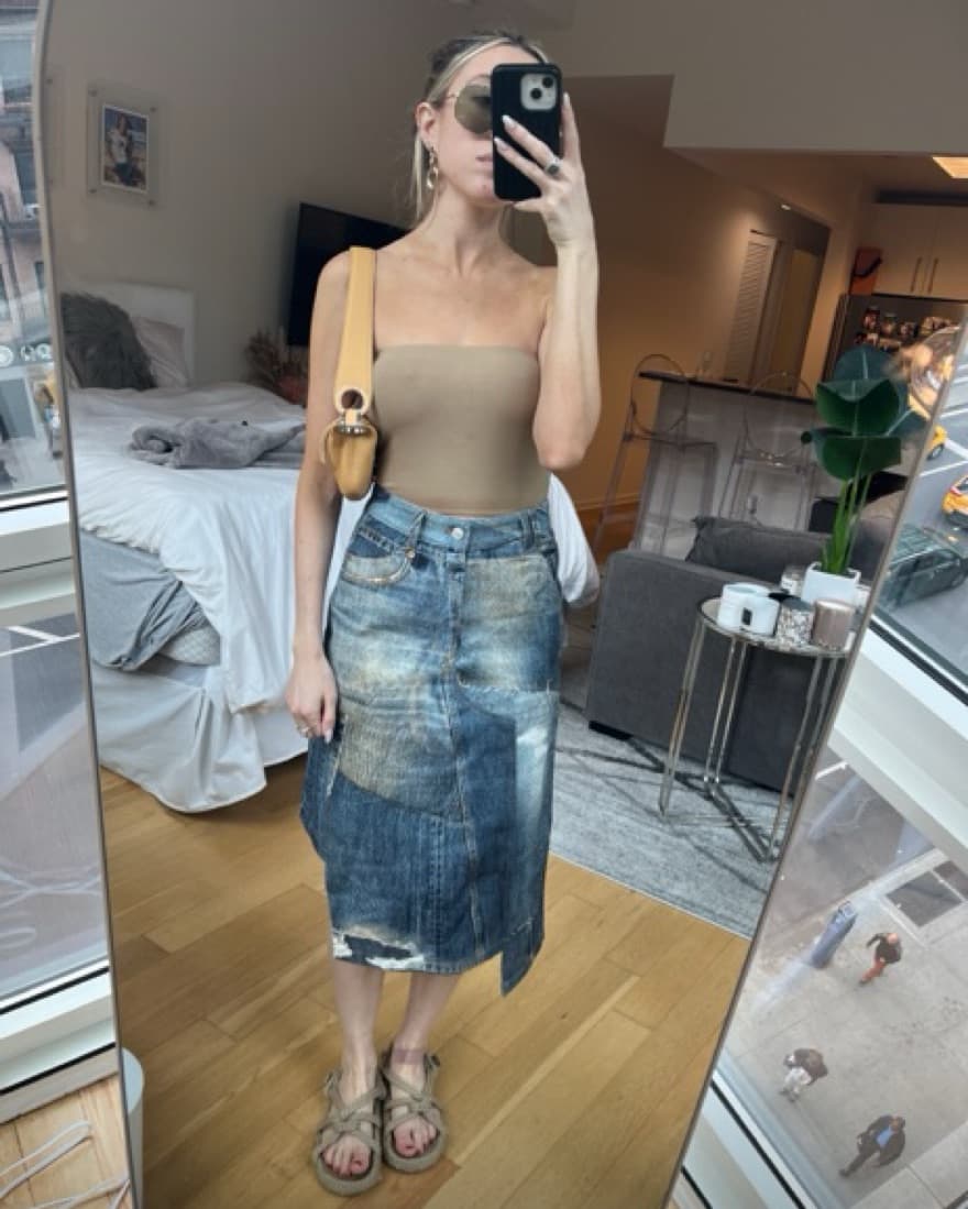 Multi-color Jean Skirt  - Image 1