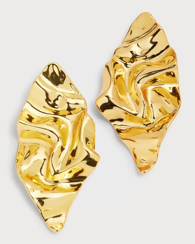 Alexis Bittar Crumple Gold Large Earring - Image 4