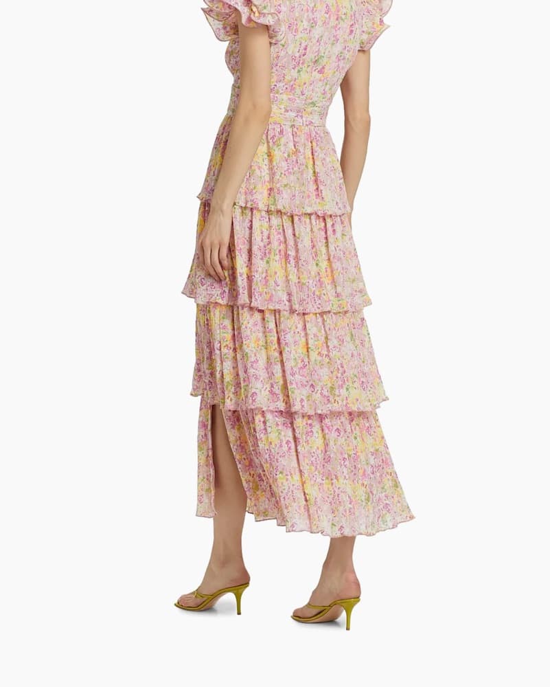 ASTR Emporia Floral Pleated Tiered Midi  - Image 4