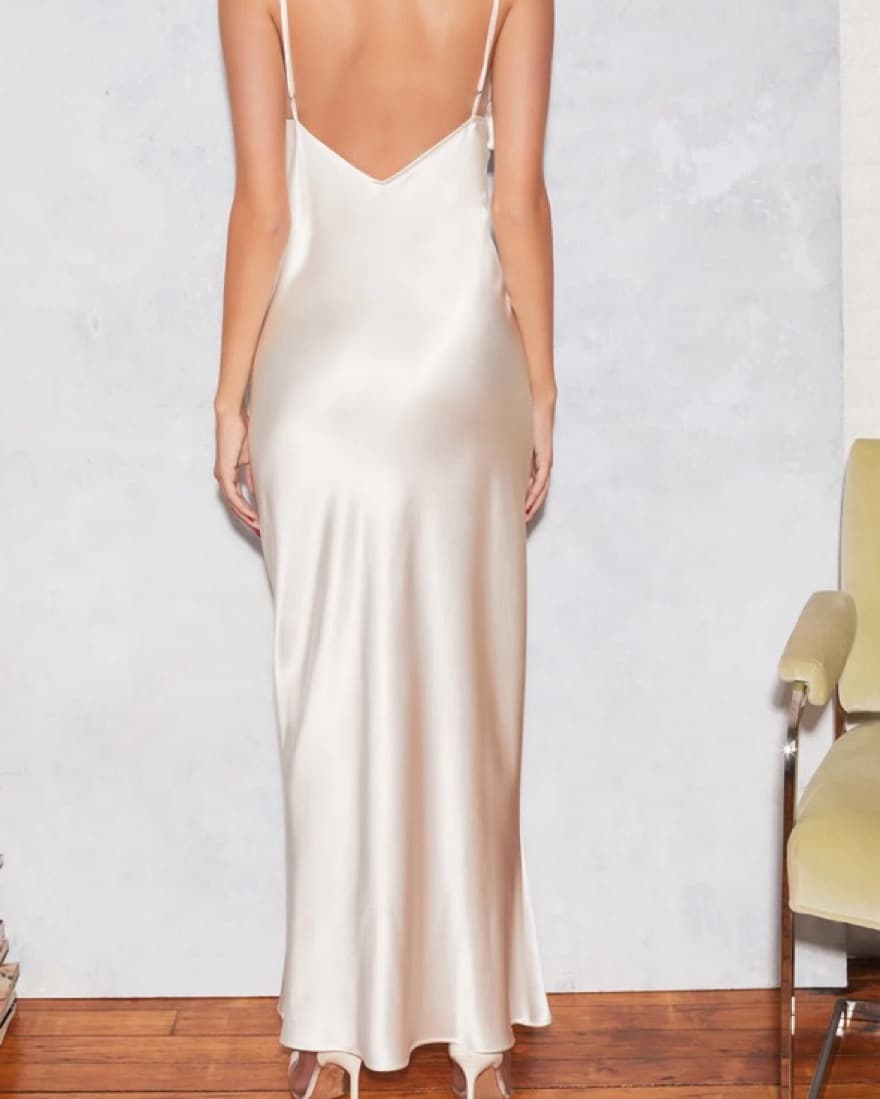 Fleur Du Mal Silk Maxi Bow Dress - Image 3