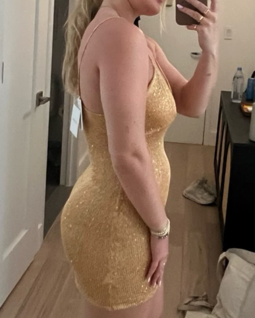 Asta Resort Gold Sequin Mini Dress - Image 3