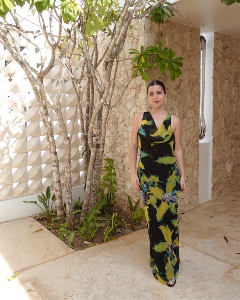 Floral Cowl Neck Open-Back Maxi Dress - Image 2