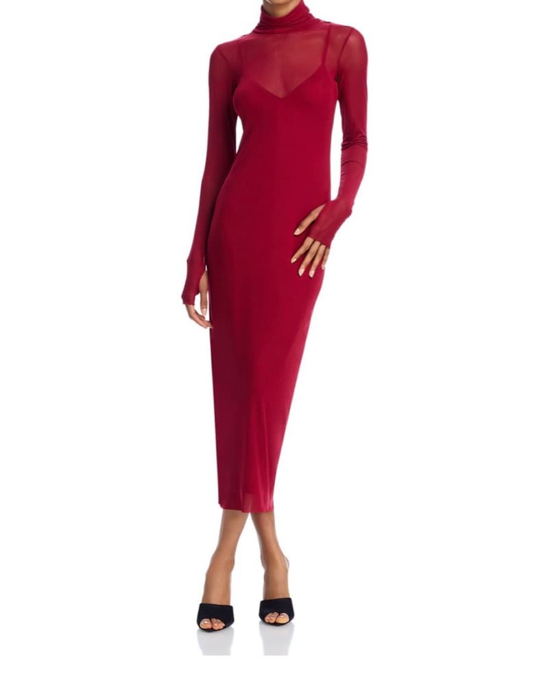 Shailene Mock Neck Mido Dress - Image 1