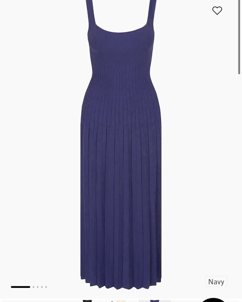Staud Ellison - Navy Pleated Maxi Dress - Image 2