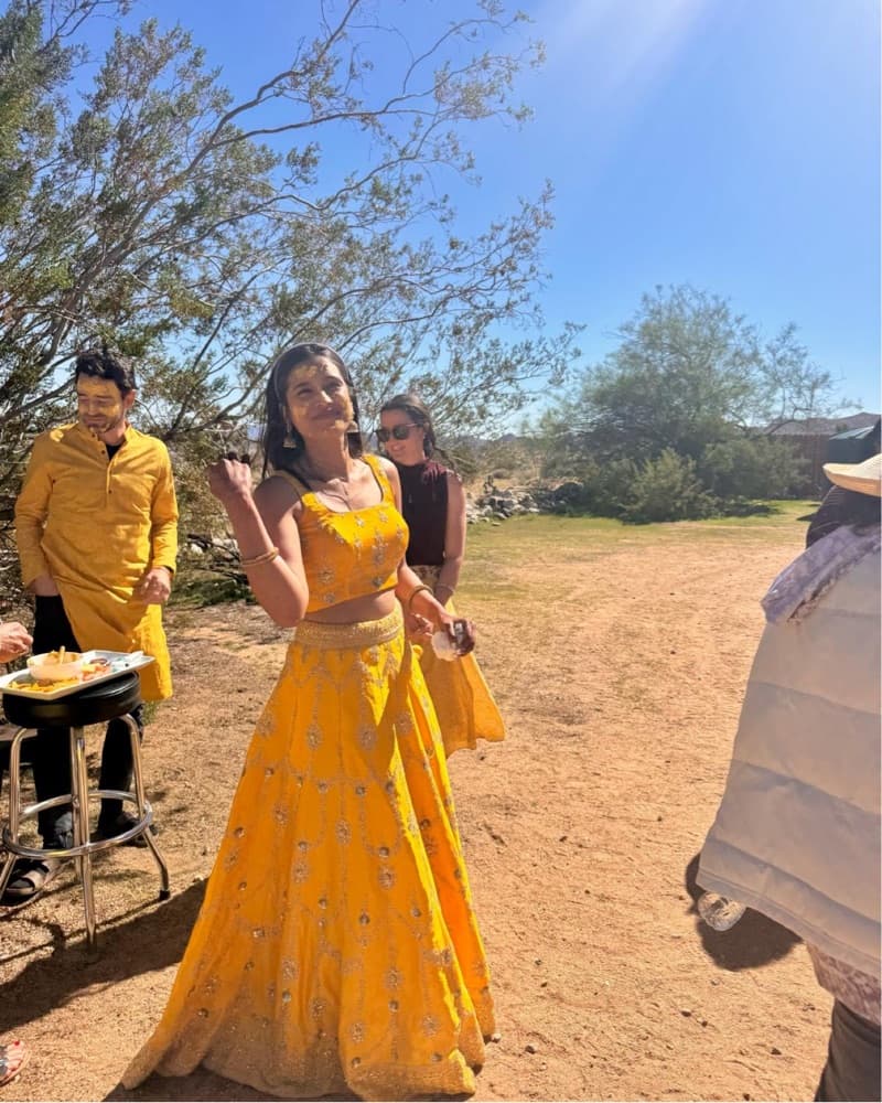 Beautiful Silk Yellow Haldi Lehenga    - Image 1