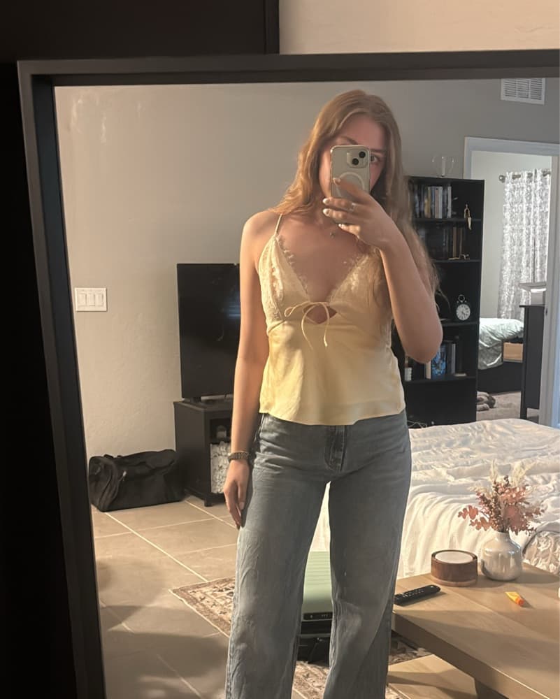 Abercrombie Lace Yellow Cami - Image 2