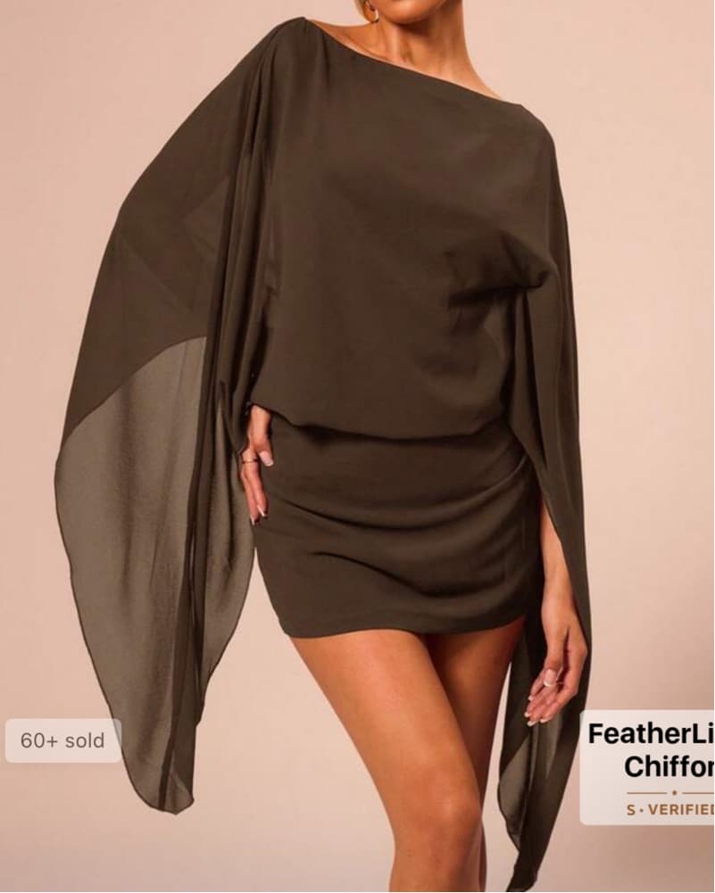 Chic Featherlight Chiffon Dress - Image 1