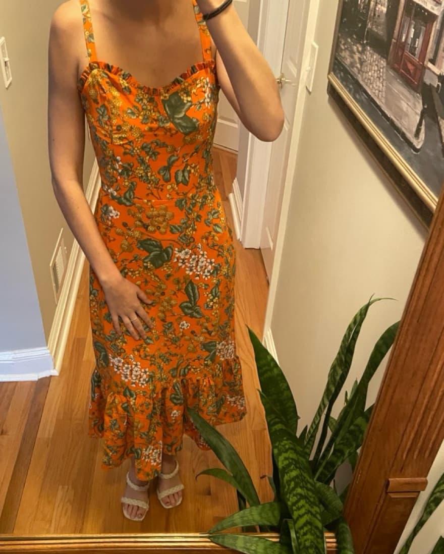 Vibrant Floral Midi Dress - Image 1