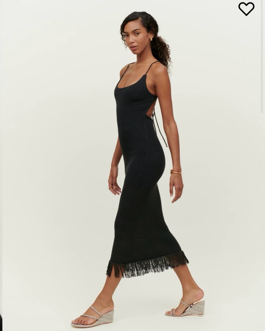 Black Knit Reformation Dress - Image 1