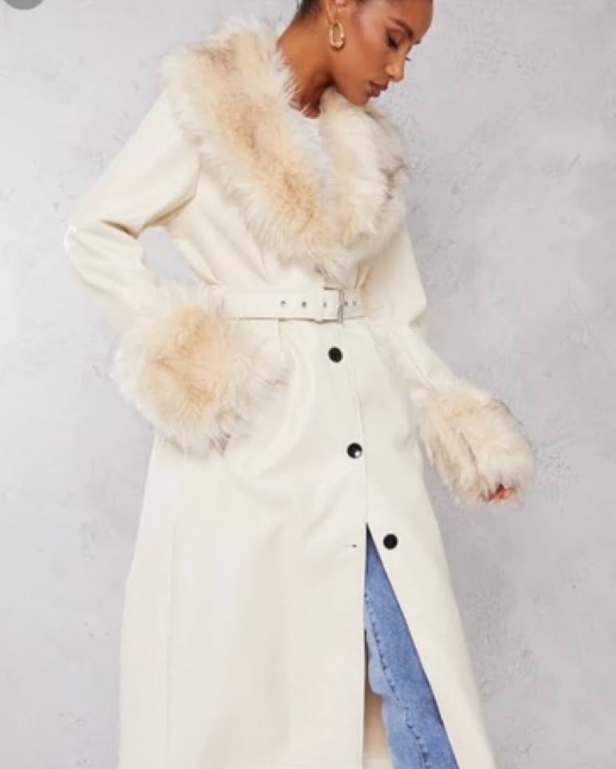 Faux Fur Collar Trench W/ Tags - Image 2