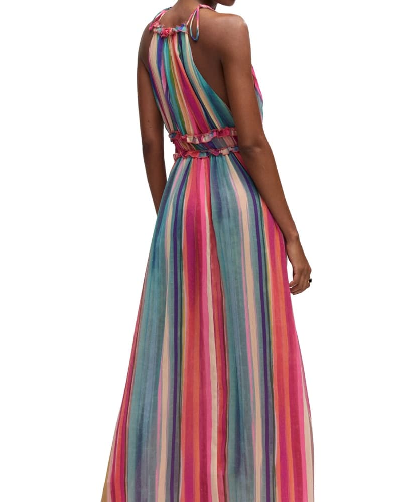 Mango Rainbow Striped Long Dress - Image 4