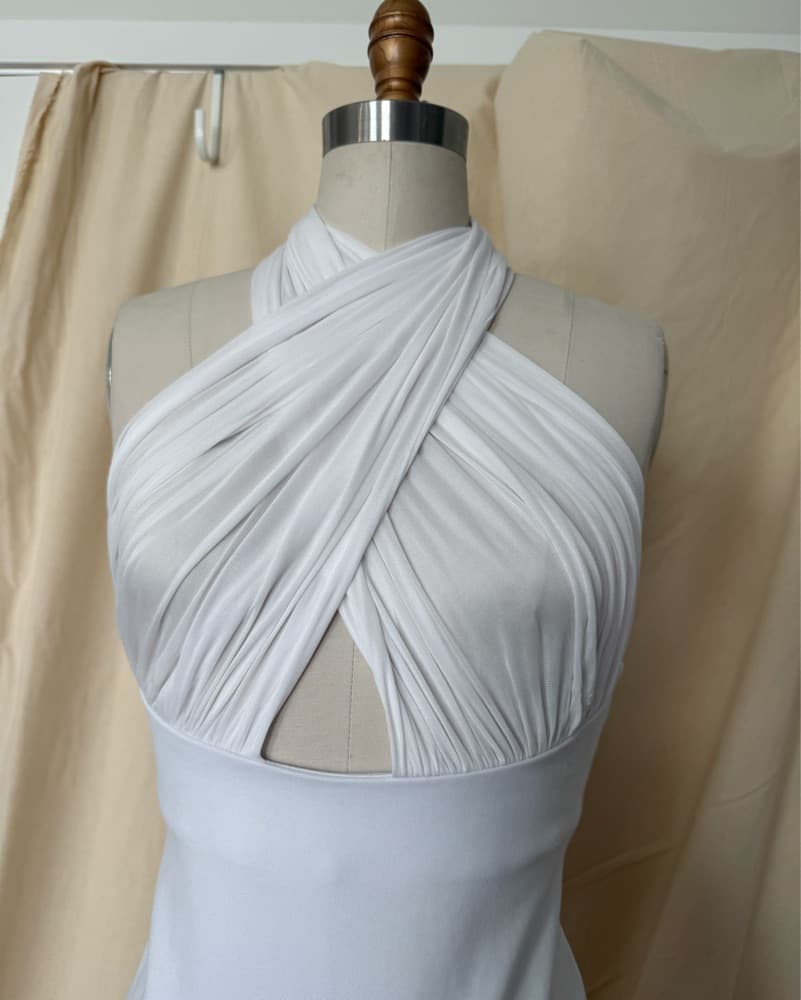 Helsa Halter Collumn Dress  - Image 2