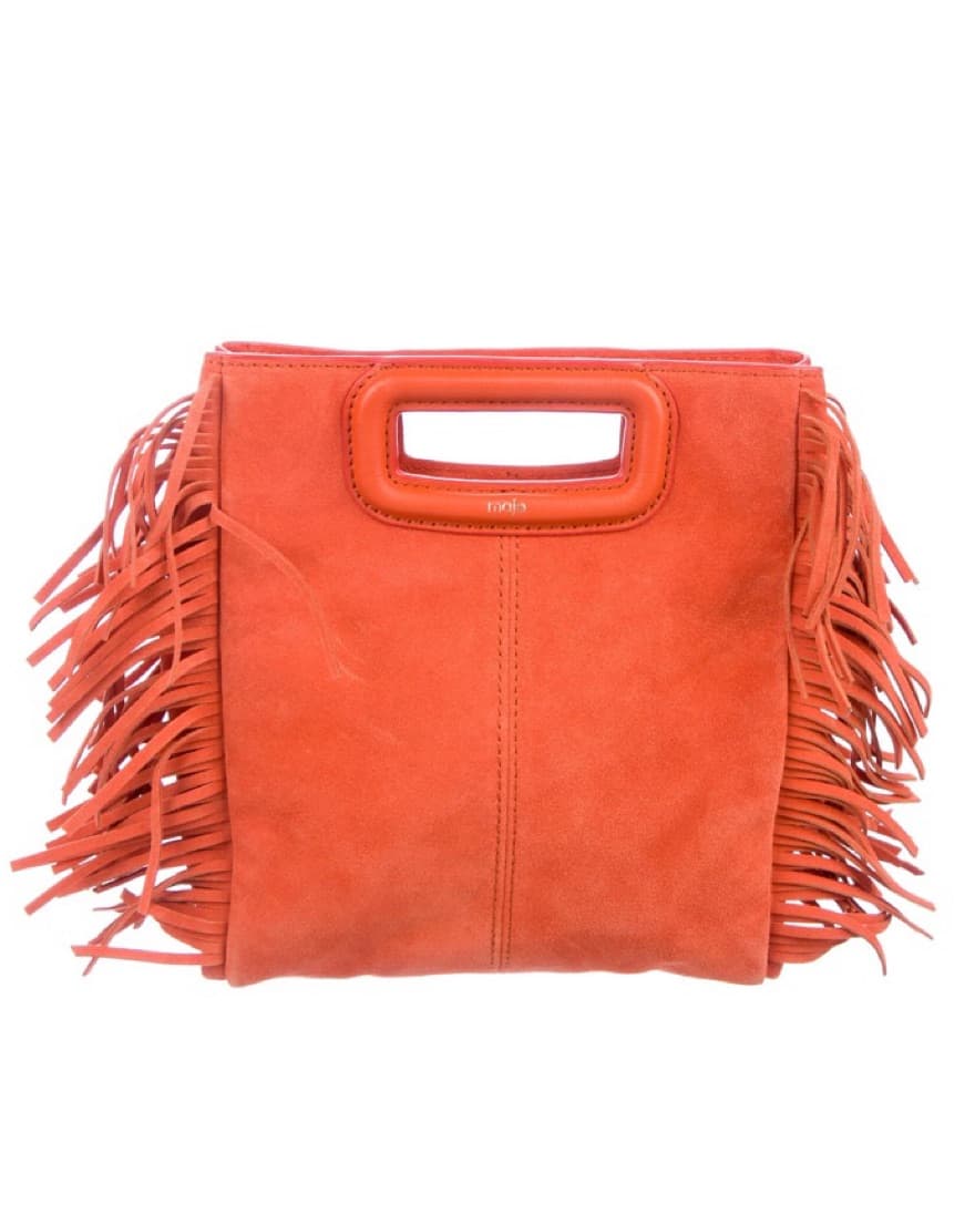 Maje Orange Fringe Bag - Image 1
