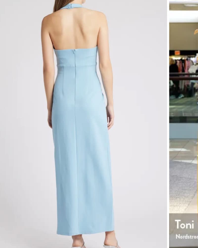 Halter Neck Dress Blue  - Image 2