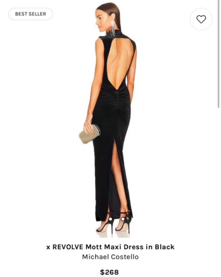 Michael Costello Backless Black Dress - Image 1