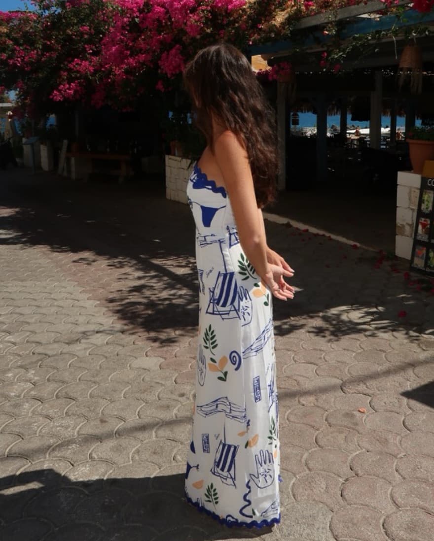 Vibrant Floral Strapless Maxi Dress - Image 5