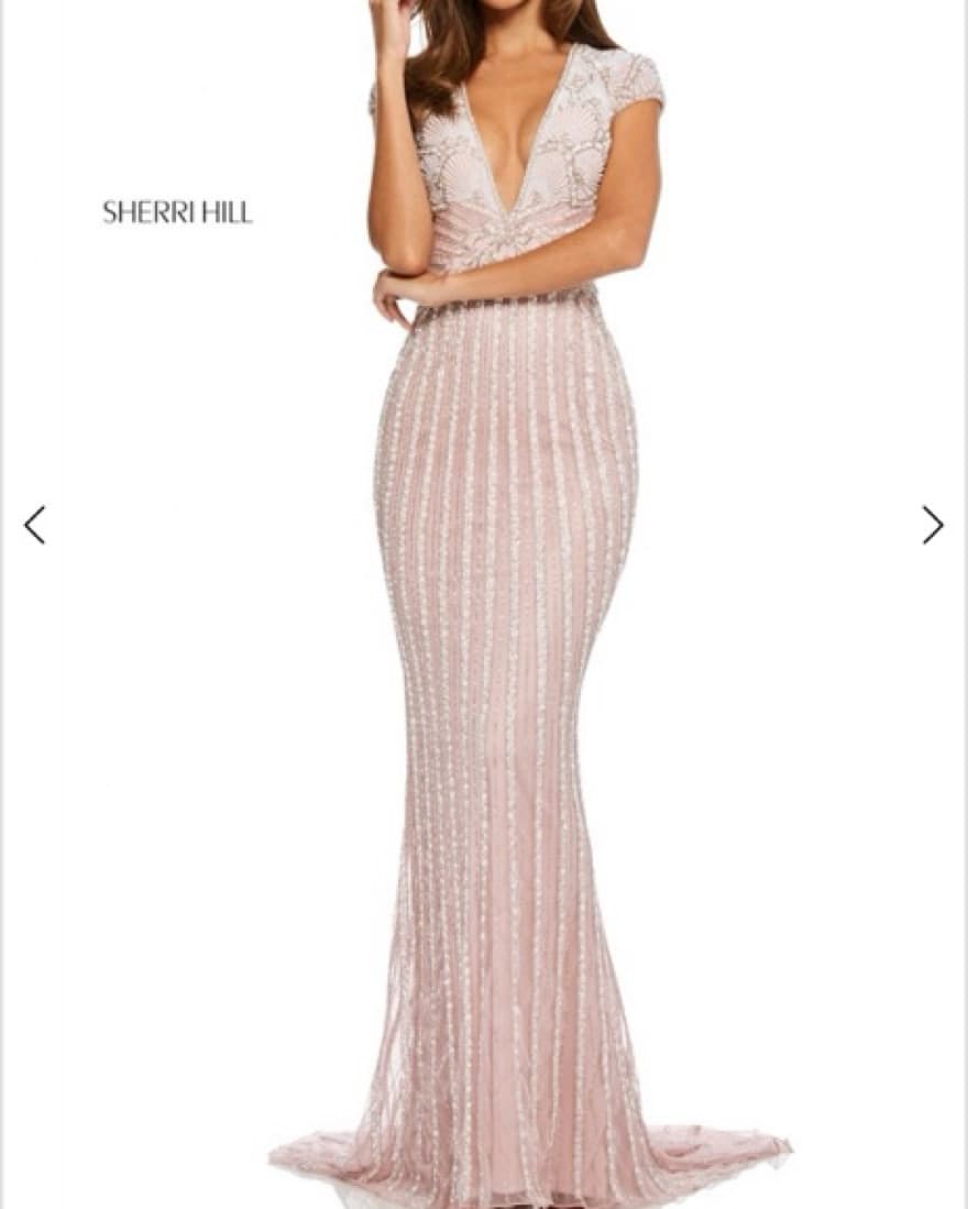 Sherri Hill Pink/Silver/Ivory Gown - Image 2