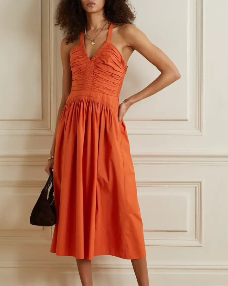 Ulla Johnson Laurelin Ruched Midi Dress - Image 1