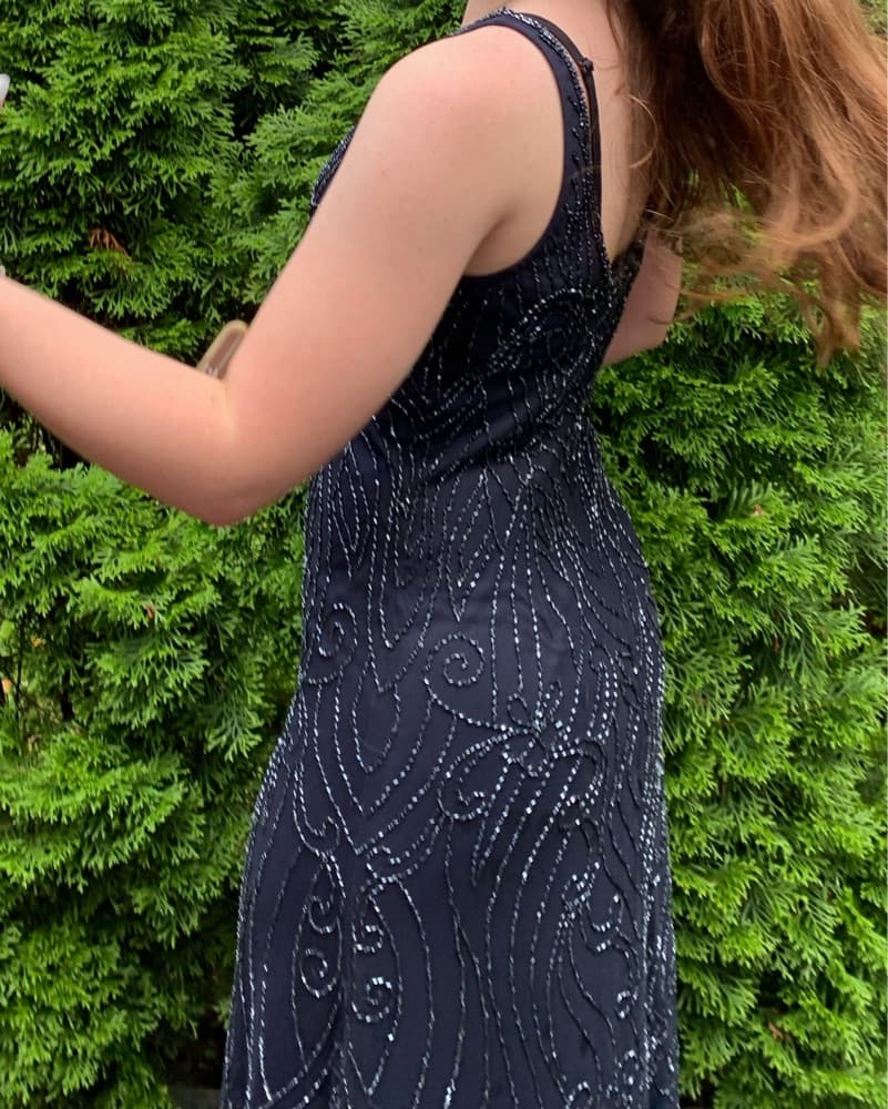Sparkling Navy Blue Sequin Gown-BHLDN - Image 2