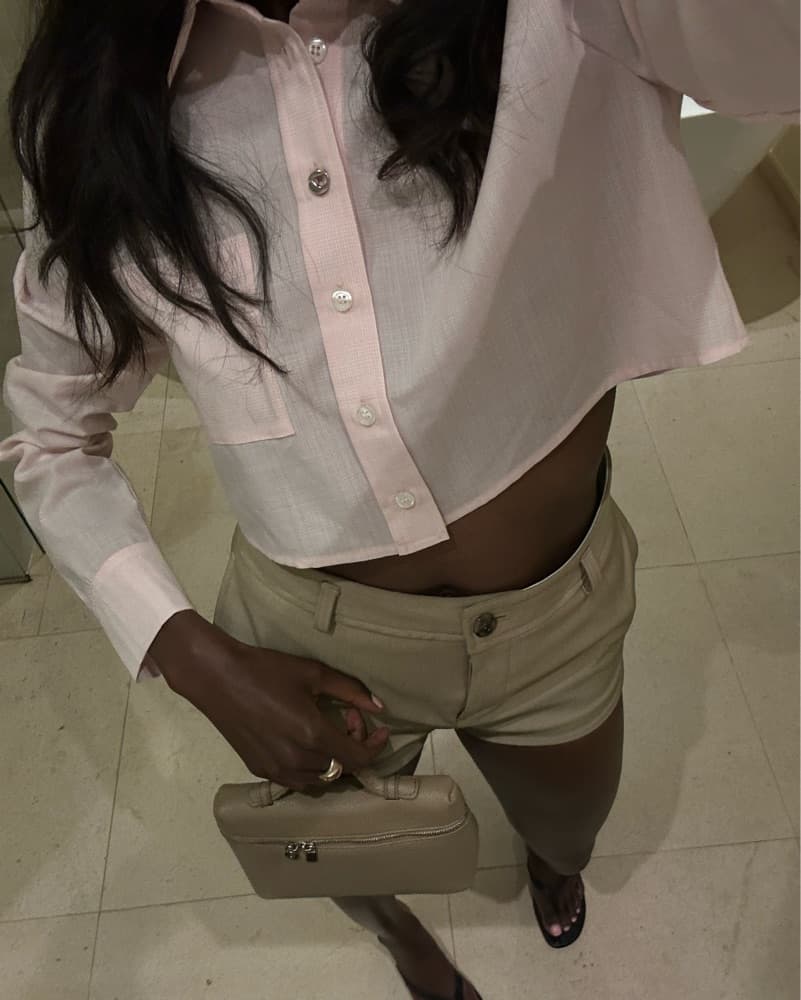 Coperni Pink Button Up Crop top - Image 3