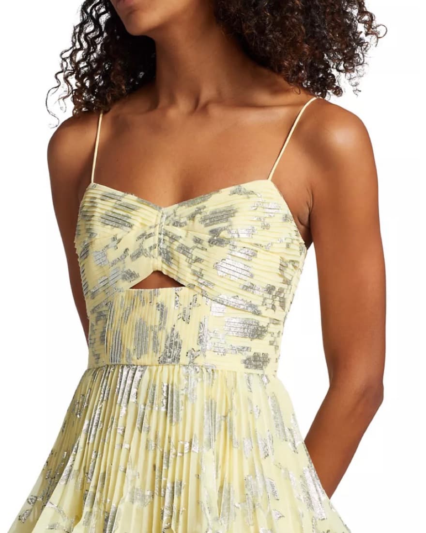 Self-Portrait Metallic Jacquard Dress - Image 3