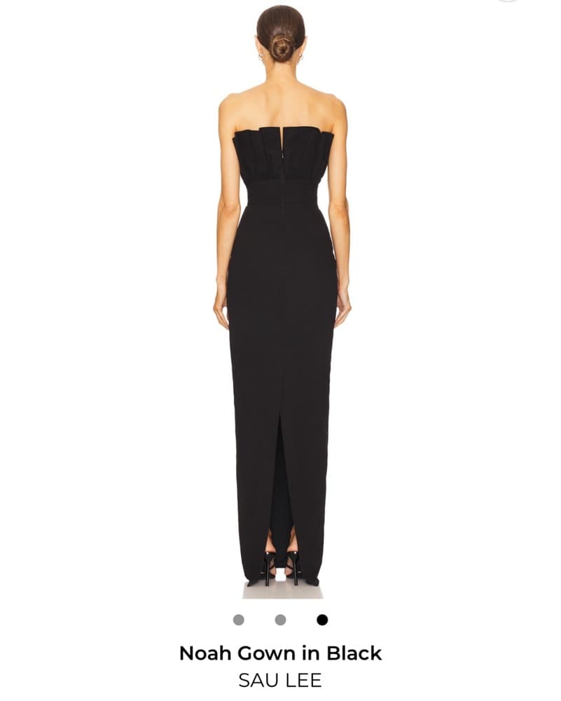 Sau Lee Black Strapless Noah Gown - Image 2