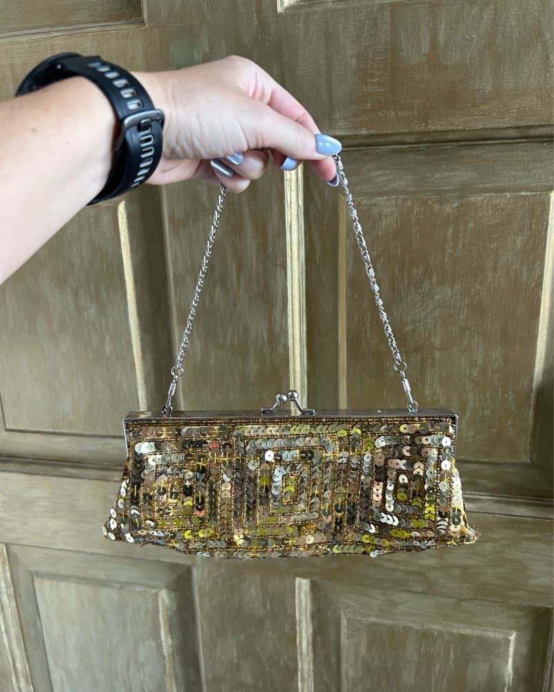 Vintage Gold Sequin Clutch  - Image 1