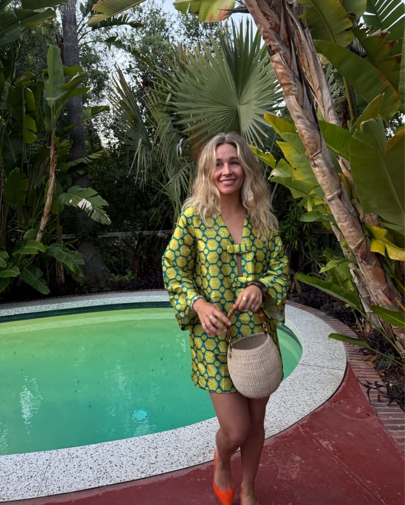 Vibrant Hexagon Print Mini Dress - Image 1