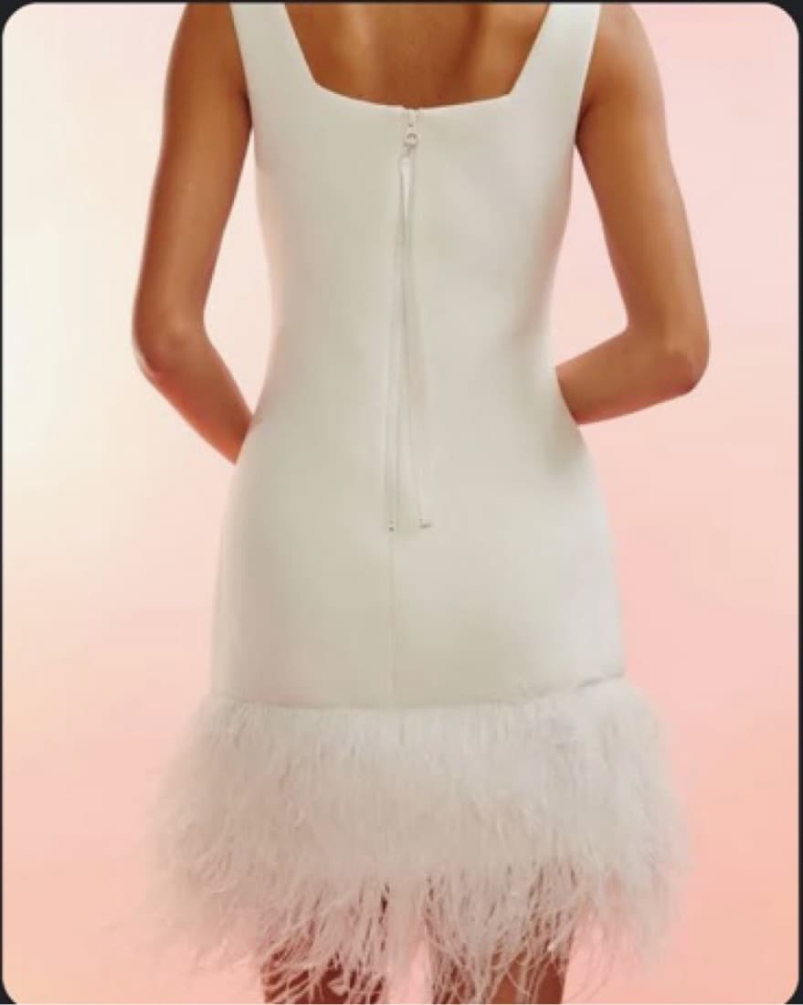 $500 Cynthia Rowley Bonded Feather Dress - Image 4