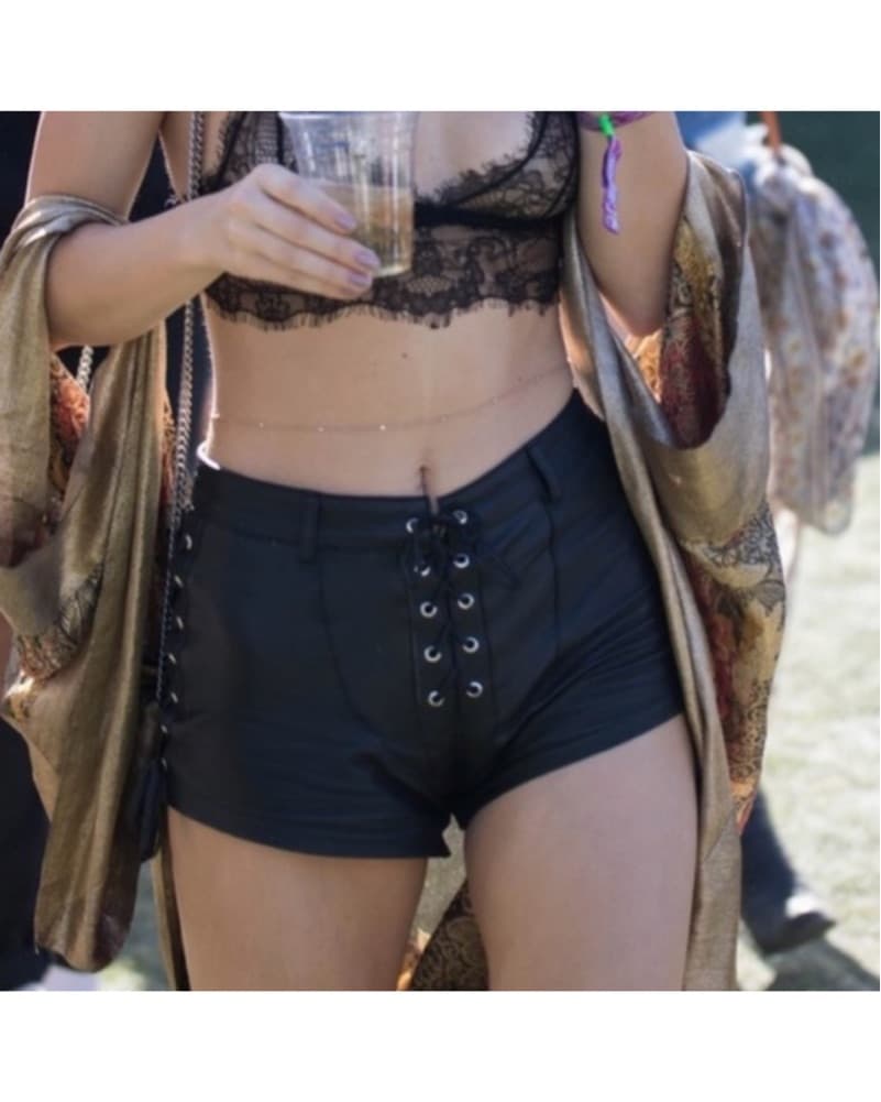 Rare Rat & Boa Leather Lace-Up Shorts - Image 1