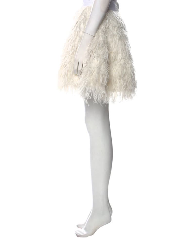 Alice + Olivia Ostrich Mini Skirt - Image 3