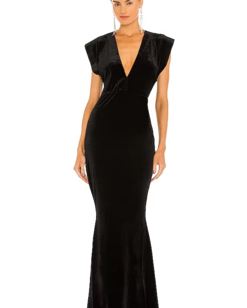 Black Velvet Maxi Gown - Image 1