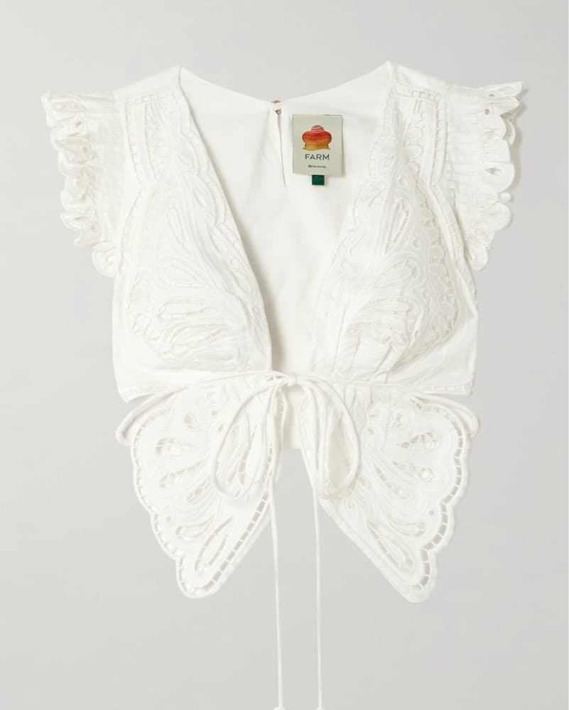 Farm Rio Butterfly Broderie Blouse Top - Image 1